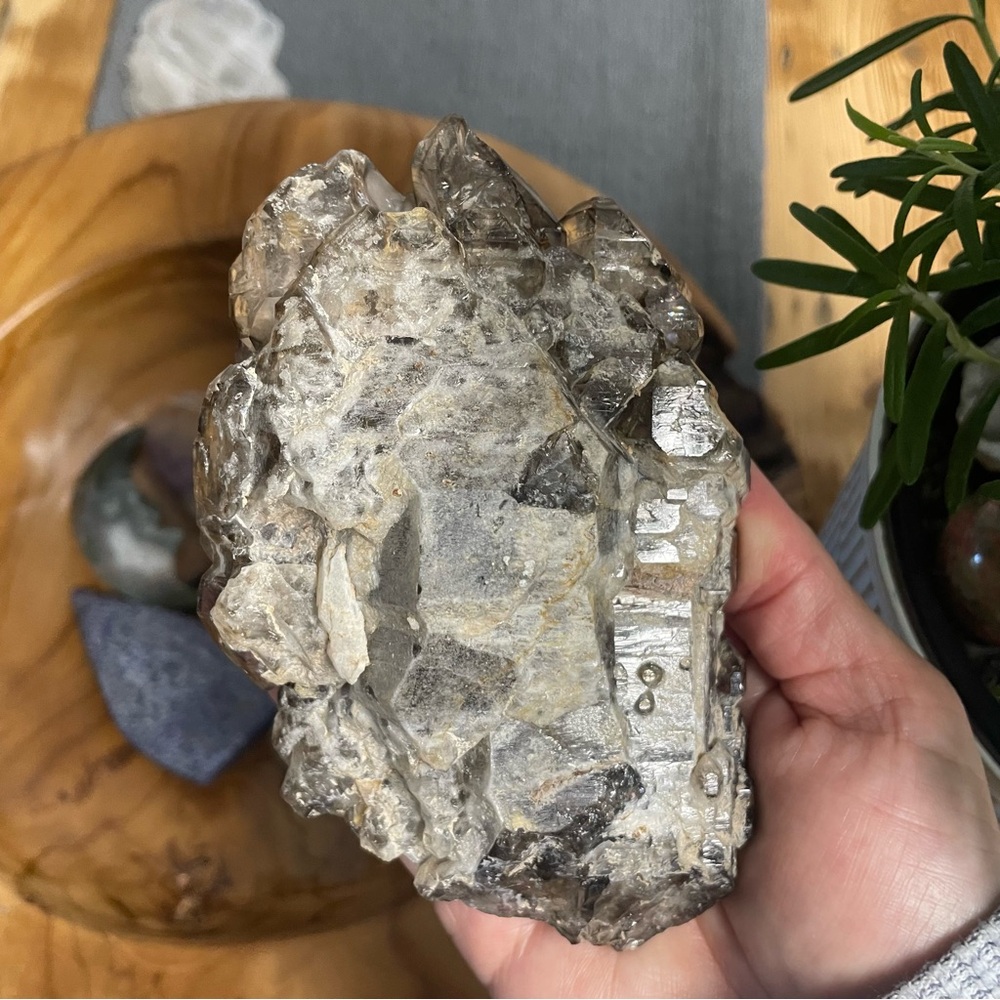 โจ CLEARANCE โจ large smoky elestial quartz double sided double terminated Brazil - Picture 5 of 9